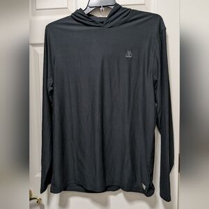 Vuori Strato Tech Performance Hoodie Shirt size XL Mens Charcoal Heather LOGO